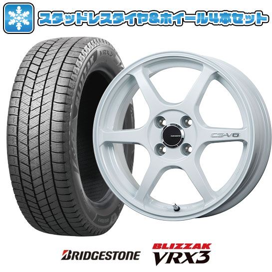 【取付対象】215/45R17 スタッドレスタイヤ ホイール4本セット BRIDGESTONE ブリザック VRX3 (5/114車用) LEHRMEISTER CS-V6(ホワイト) 17インチ【送料無料】