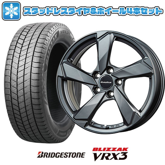 【取付対象】255/35R19 スタッドレスタイヤ ホイール4本セット 輸入車用 アウディA5（F5 8T） BRIDGESTONE ブリザック VRX3 EUROAXIS クロスエッジ(マットチタニウム) 19インチ【送料無料】