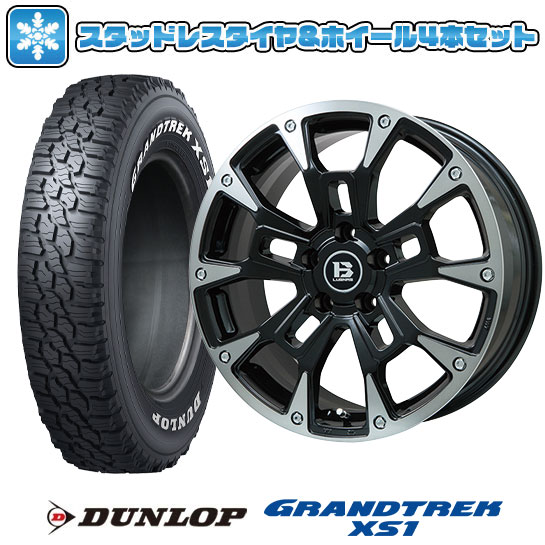 【取付対象】215/70R16 スタッドレスタイヤ ホイール4本セット 5/114車用 DUNLOP グラントレック XS1 RWL ホワイトレター BIGWAY B-LUGNAS BRD 16インチ(送料無料)