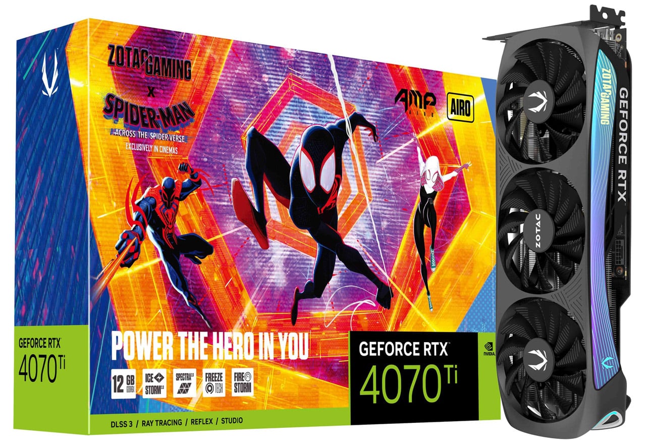 【送料無料】ZOTAC GAMING GeForce RTX 4070 Ti AMP AIRO SPIDER-MAN™: Across the Spider-Verse Bundle 正規代理店保証付 vd8508