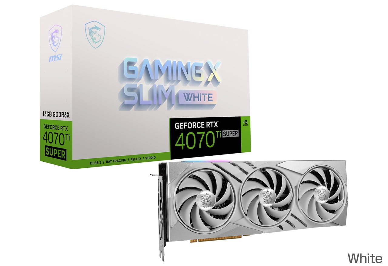 MSI GeForce RTX 4070 Ti SUPER 16G GAMING X SLIM WHITE ホワイト 正規代理店保証付 vd8727