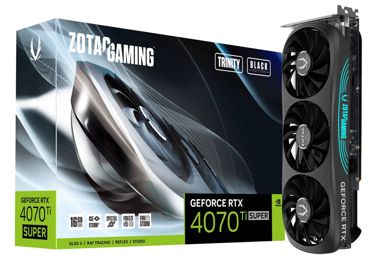 ZOTAC GAMING GeForce RTX 4070 Ti SUPER Trinity Black Edition 16GB 正規代理店保証付 vd8753