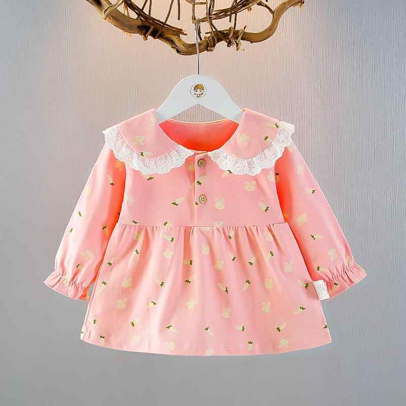 シャツ 女の子 春秋 長袖 コットン 花柄 ベビー トップス 子供服 普段着 かわいい ピンク系 オレンジ系