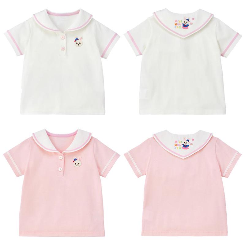 シャツ キッズ かわいい 半袖 カッターシャツ ブラウス コットン ベビー 春夏 秋 動物柄 刺繡 襟付き ..