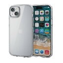 エレコム iPhone15 Plus ケース TOUGH SLIM LITE オールクリア 耐衝撃 衝撃吸収 薄型 軽量 ストラップシート付き ストラップホール...