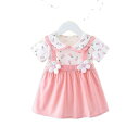 ワンピース キッズ 女の子 子供服 夏 Aライン プリンセス かわいい 半袖 膝丈 幼児 ベビー ピンク系 イエロー 綿