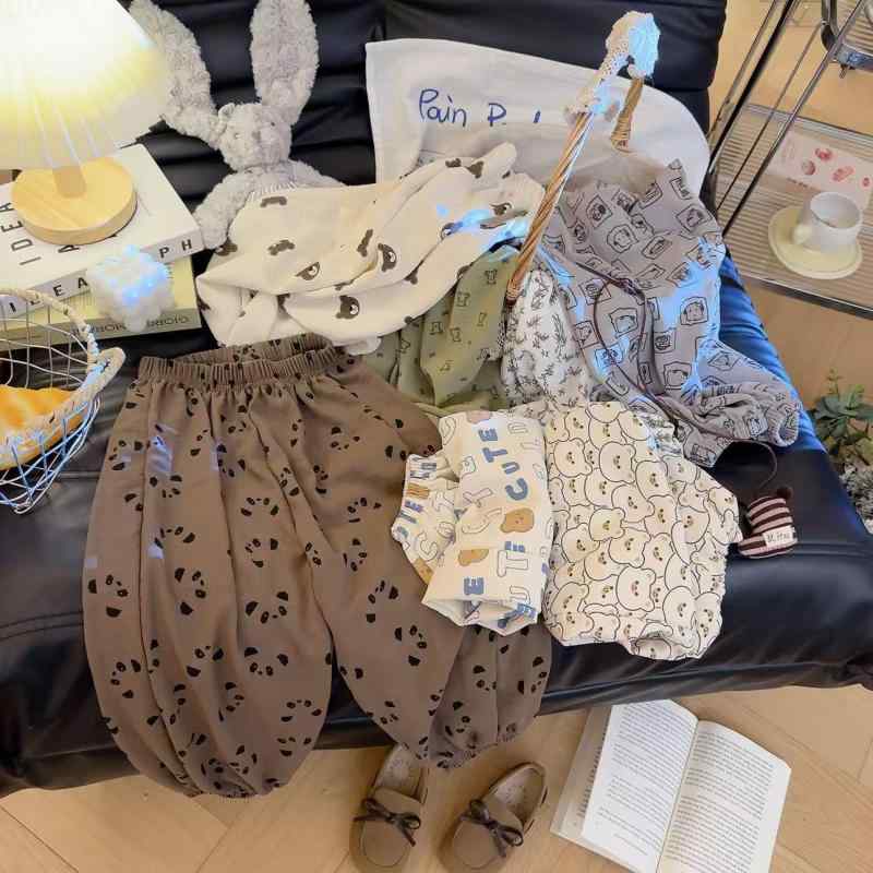 子供用パンツ ベビー 長ズボン 薄手 通気性 接触冷感 涼しい 蚊除け カジュアルパンツ 春夏 秋 男女兼用 普段着 部屋着 韓国風