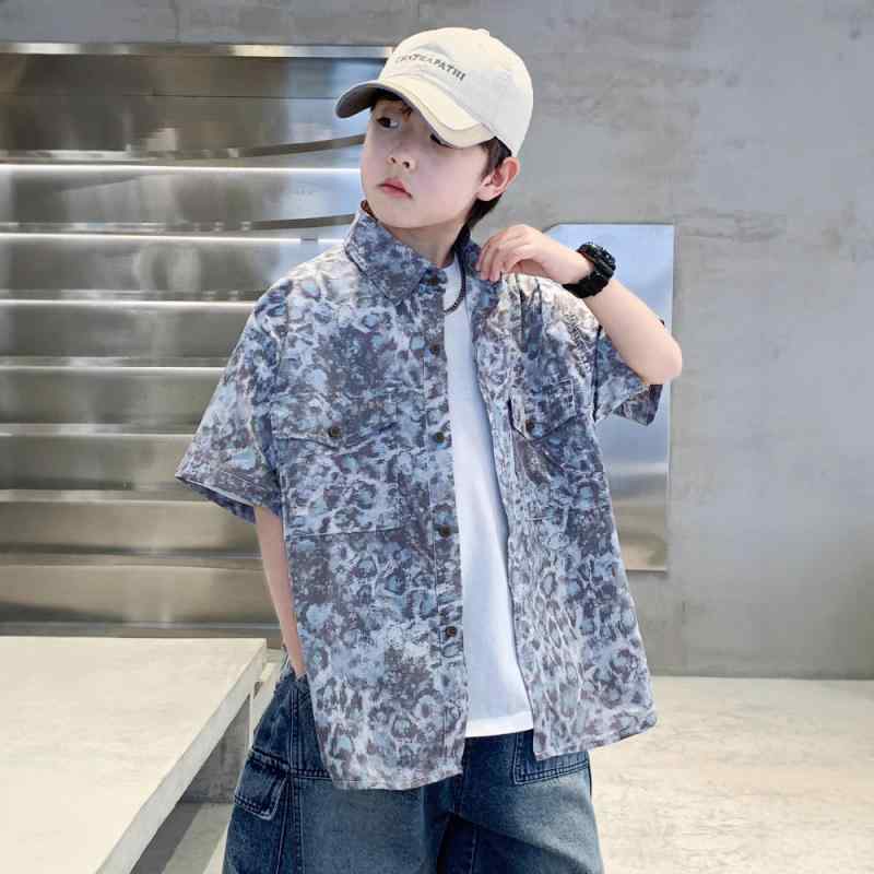 シャツ キッズ 男の子 半袖 薄手 韓国風 子供服 トップス 夏服 ボーイズ 120cm 130cm 140cm 150cm 160c..