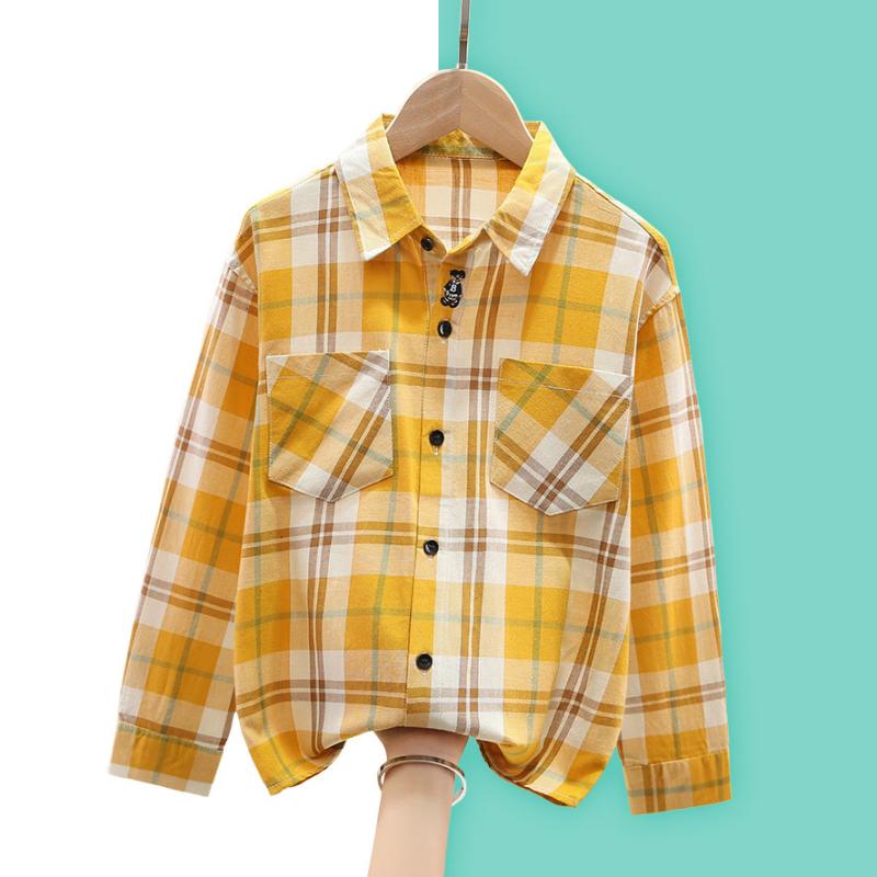 シャツ 男の子 長袖 春秋 格子柄 子供服 トップス 120cm 130cm 140cm 150cm 160cm 170cm 綿100% レッド..