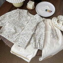 シャツ キッズ 女の子 小花柄 フリル 襟付き ブラウス トップス かわいい ガーリー カジュアル 綿100% 長袖 80 90 100 110 120cm(x...