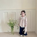 シャツ ガールズ 子供服 綿 花柄 長袖 ブラウス 春秋 ラウンドネック 90cm 100cm 110cm 120cm 130cm 140cm 150cm(x3...