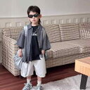 シャツ キッズ 子供服 薄手 デニム 半袖 暈し染め 半袖シャツ 涼しい 快適 柔らかい コットン 85% ブルー ブラック 春夏(x2)