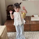 シャツ ガールズ 夏服 レース ノースリーブ ブラウス 森ガール かわいい キッズ 子供服 薄手 ドールシャツ ワンピース風 白 90 100 110 120 ...