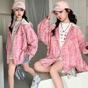 シャツ 女の子 大童 長袖 トップス 春秋 格子柄 綿100% 140cm 150cm 160cm 170cm(x2)