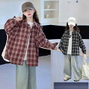 シャツ キッズ 春秋 長袖 格子柄 カジュアル 女の子 子供 春服 トップス 120cm 130cm 140cm 150cm 160cm 170cm 綿 黒 赤...