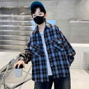 シャツ キッズ 男の子 春物 長袖 格子柄 綿 トップス 子供服 春秋 ブル— 120cm 130cm 140cm 150cm 160cm 170c...