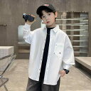 シャツ キッズ 男の子 春秋 長袖 トップス 子供服 春服 カジュアル 無地 白 120cm 130cm 140cm 150cm 160cm 170cm(x2)