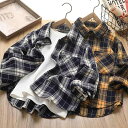 シャツ キッズ 長袖 春秋 チェック柄 コットン 100% ネルシャツ カジュアル 男の子 子供服 110-170cm イエロー ブラック(x2)