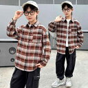 シャツ キッズ 男の子 春物 長袖 格子柄 コットン 藏青色 赤色 子供服 トップス 120cm 130cm 140cm 150cm 160cm 170cm(x...