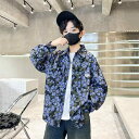 シャツ キッズ 男の子 春秋 トップス 長袖 コットン 花柄 カジュアル 120cm 130cm 140cm 150cm 160cm 170cm ブラック(x2...