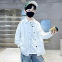 シャツ キッズ 男の子 長袖 コットン 学院風 トップス 子供服 春秋 無地 カジュアル ブラック ホワイト(x2)