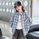 シャツ ガールズ 春秋 長袖 子供服 女の子 トップス カジュアル チェック柄 コットン ブルー ピンク 120cm 130cm 140cm 150cm 160...