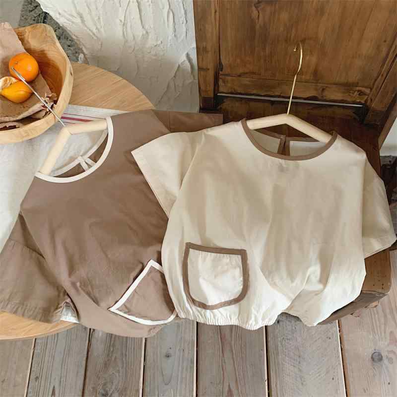 シャツ キッズ ベビー 長袖コットンシャツ 子供服 トップス 男女兼用 無地 配色 かわいい 韓国風 普段着 90cm 100cm 110cm 120cm 130cm