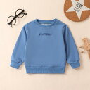 シャツ 男児 幼児 長袖 コットン 1歳 2歳 3歳 80cm 90cm 100cm 110cm 120cm 丸首 アルファベット 紺色 シンプル(x5)