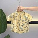 シャツ ベビー 男の子 赤ちゃん 綿 長袖 トップス ブラウス 前開き 80 90 100 110 120cm 韓国 イエロー グレー(x4)