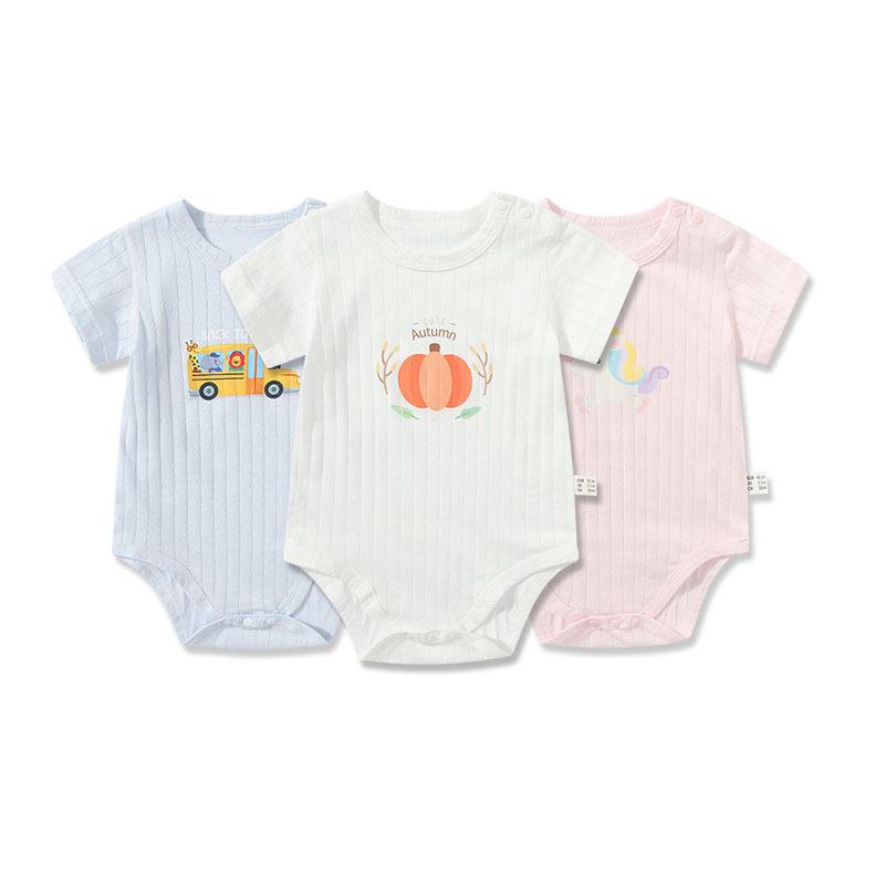 ロンパース ベビー 男女兼用 春夏 半袖 綿100% 薄手 無地 新生児 乳幼児 子供服 かわいい カバーオール..