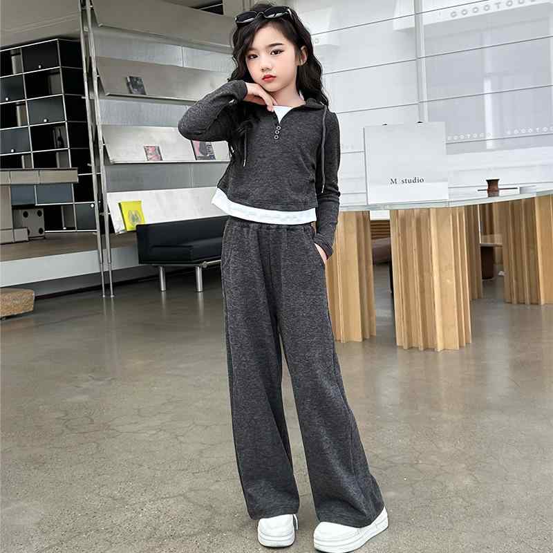 子供用スウェット パーカー &amp; パンツ セットアップ 女の子 春秋 中学生 高学年 カジュアル 2点セッ..