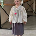 シャツ キッズ 女の子 子供服 ブラウス 春夏 長袖 無地 レース フリル 襟 かわいい おしゃれ トップス オフホワイト 綿100% 90cm 100cm 1...