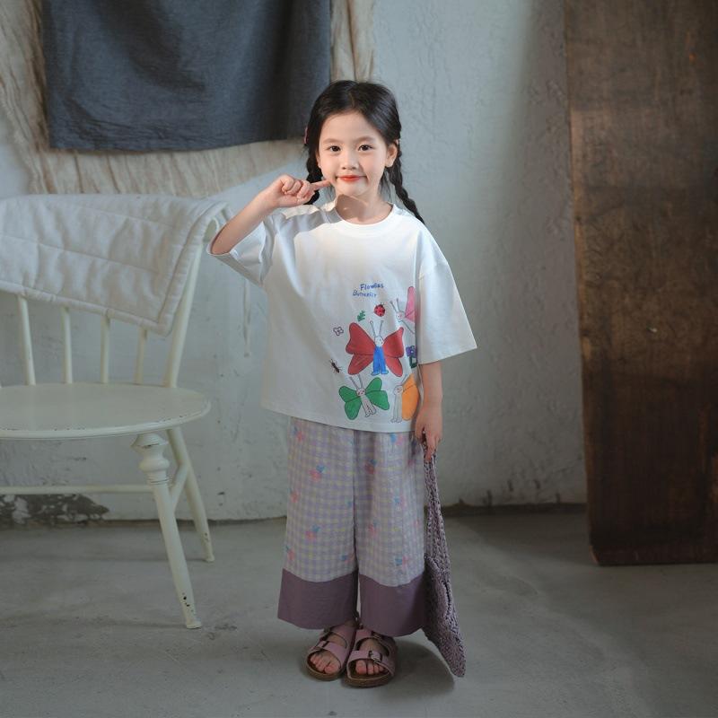 子供用パンツ 配色切り替え カジュアルパンツ 女の子 長ズボン ポリエステル 春夏 90 100 110 120 130 ..