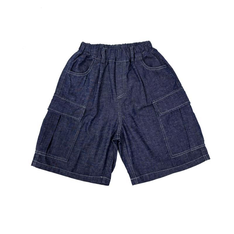 楽天AR企画　楽天市場店子供服 デニムショートパンツ ハーフパンツ 大容量ポケット付き コットンデニム カジュアルスタイル キッズ 男の子 女の子 中小 बच्चों服 夏（x5）