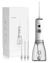 PLUZZ 口腔洗浄器 ジェットウォッシャー 99段階水圧調整 IPX7防水 360°回転4種類のノズル付き 多機能ウォーターフロッサー 300ml大容量タンク...