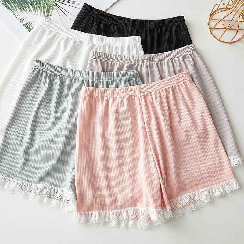 キッズ 女の子 ショートパンツ 薄手 レース 春夏秋 安全パンツ アンダーパンツ ポリエステル 中学生 高学年 110cm 120cm 130cm 140cm 150cm 160cm 170cm 白 グレー 黒 ピンク系