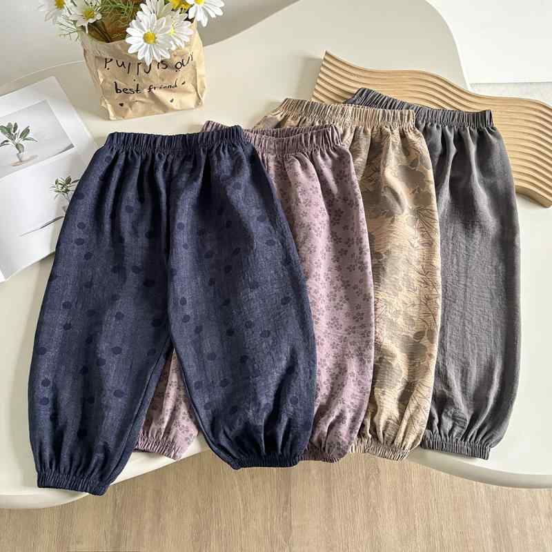 子供服 パンツ 女の子 夏 接触冷感 涼しい 九分丈 ルーズ ズボン ストライプ 花柄 ドット柄 80 90 100 ..