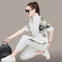 セットアップ レディース 半袖Tシャツ & パンツ 全綿 コットン100% 大きいサイズ ゆったりサイズ 春夏 カジュアル 普段使い 部屋着 ブラック ホワイト...