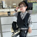 子供用スーツ 3点セット 男の子 秋物 ストライプシャツ ベスト付き おしゃれ 80cm 90cm 100cm 110cm 120cm 130cm 140cm