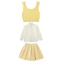 子供用セットアップ 女の子 長袖シャツ ベスト プリーツスカート 3点セット 春秋 通学 普段使い かわいい 伸縮性 120cm 130cm 140cm 150...