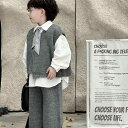 子供服 春秋 3点セット 男の子 デニムシャツ パンツ スーツ 100 140cm グレー ベスト付き カジュアル おしゃれ