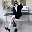 子供用スーツ 女の子用 パンツセットアップ 秋物 子供服 フォーマルウェア 長袖シャツ ショートパンツ 上下2点セット 通学着 普段着 ブラック系