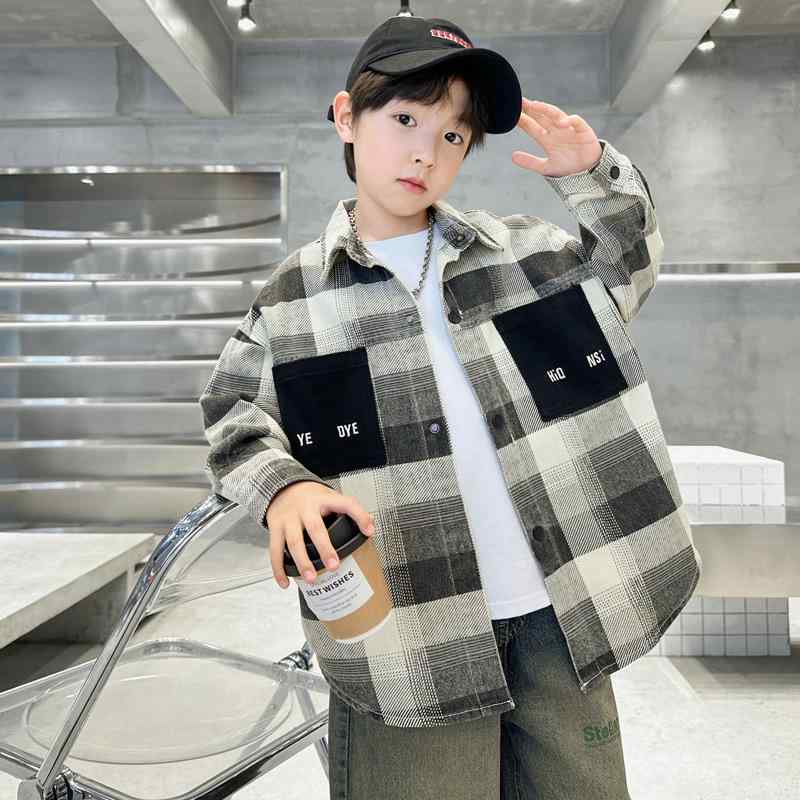 子供服 シャツ 男の子 長袖 格子柄 コットン 春秋 中学生 高校生 ボーイズ 120cm 130cm 140cm 150cm 16..