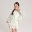 シャツ キッズ 女の子 子供服 薄手 通気 ストライプ 長袖 襟付き チュニック トップス 韓国風 春秋 100 110 120 130 140 150 160...
