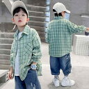 子供服 シャツ 男の子 長袖 チェック柄 襟付きシャツ おしゃれ かわいい 韓国風 春物 普段着 コットン混紡 110cm 120cm 130cm 140cm ...