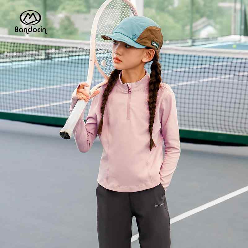 Tシャツ ガールズ 子供服 女の子 長袖 トップス ハイネック 秋冬 カジュアル 普段使い スポーツ 伸縮性..