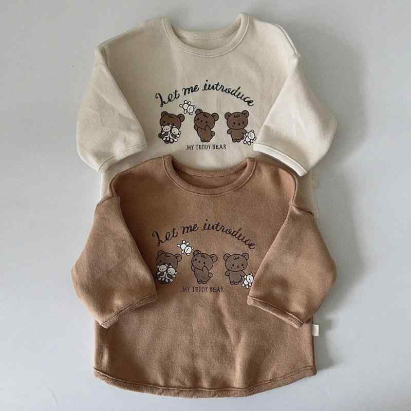 Tシャツ キッズ ベビー 長袖 コットン 春秋 トップス カットソー 男女兼用 子供服 杏色 ブラウン 吸湿..