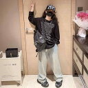 子供用セットアップ 女の子 2点セット 長袖Tシャツ デニムパンツ カジュアル 春秋 普段使い 通学着(4)