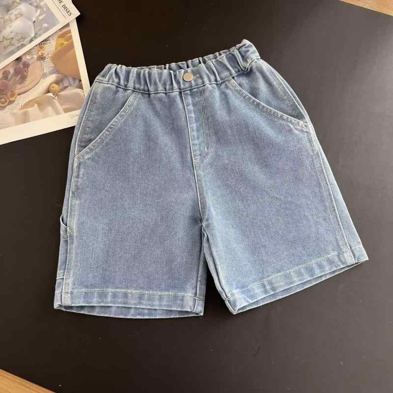 キッズ デニムショートパンツ 男女兼用 子供服 カジュアル ハーフパンツ ウエストゴム 高学年 小学生 ..