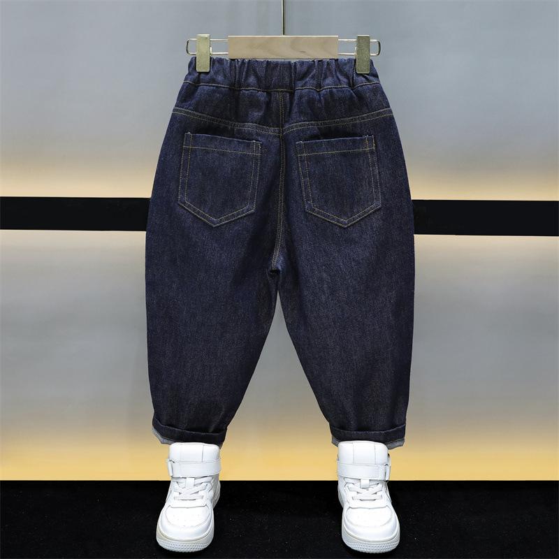 子供用ジーンズ 男の子 裏起毛 デニムパンツ 秋冬 中小童 ロングパンツ 80%綿 ゆったり 普段着 お出か..